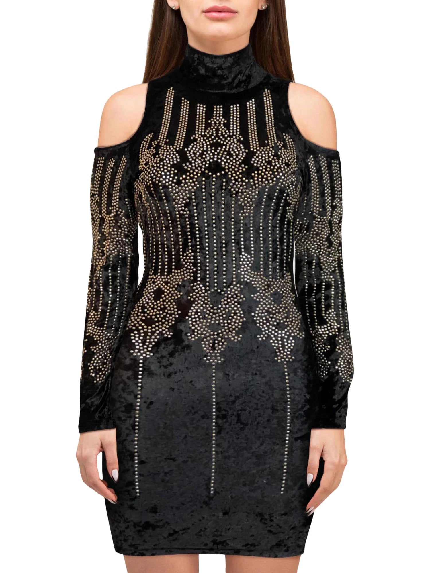 Vivi Stud Velvet Dress L118525