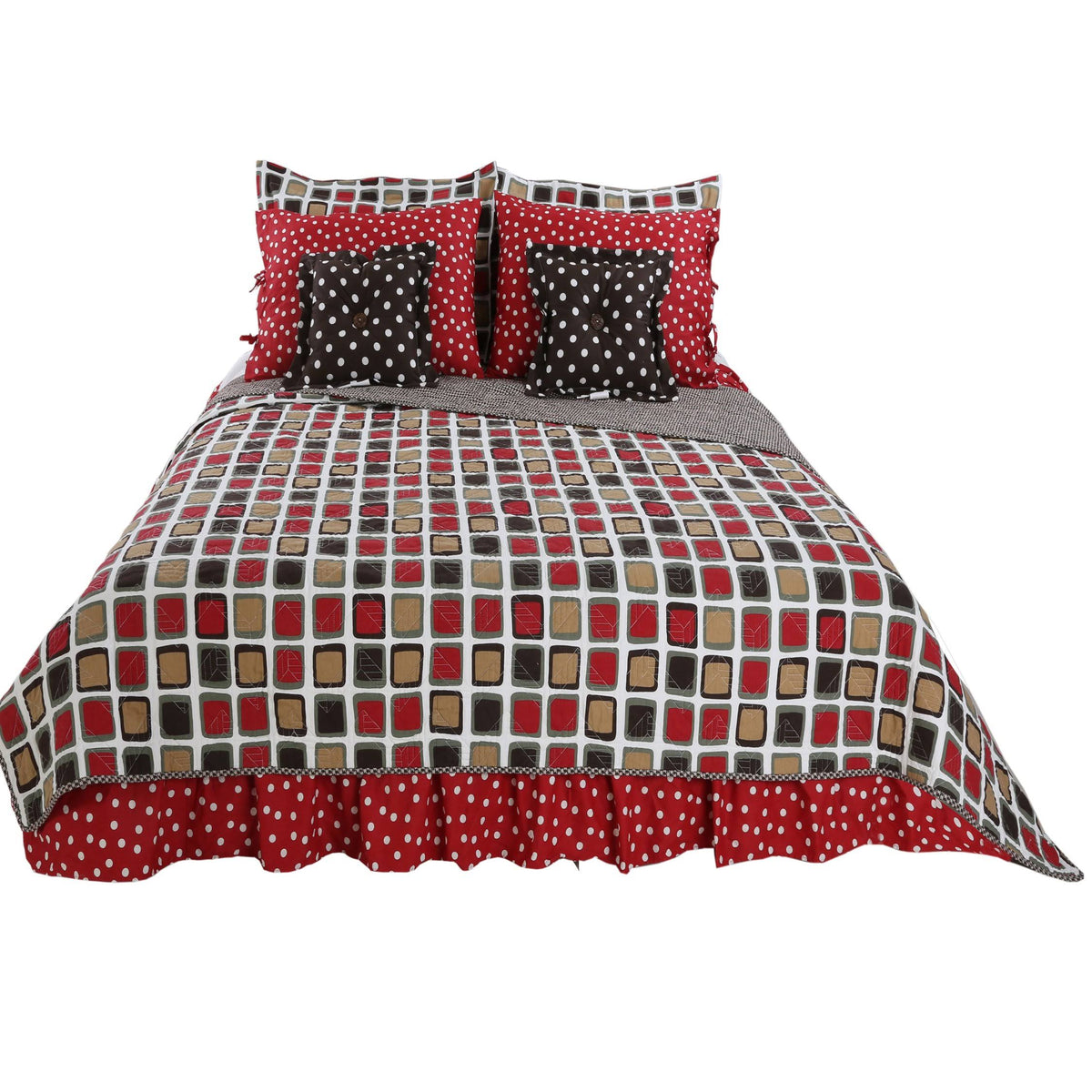 3 Piece Reversible Quilt, Brown - Full - Queen I6478
