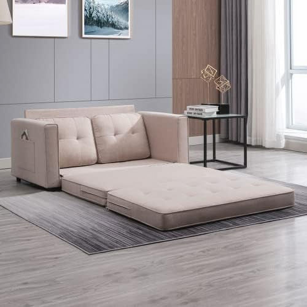 Light Grey Linen 2 in 1 Folding Sofa Bed F423