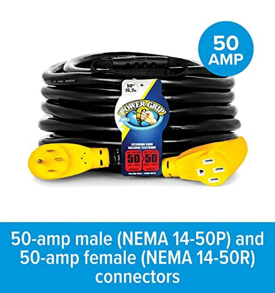 50-Foot 50-Amp RV Extension Cord with Copper 6/3 + 8/1-Gauge Wires W75190