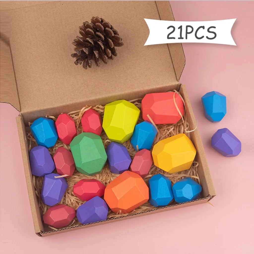 Wooden Stone Building Block Toy Stacking Game Toy M70845