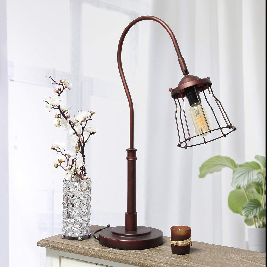Red Bronze Open Cage Table Lamp S18027