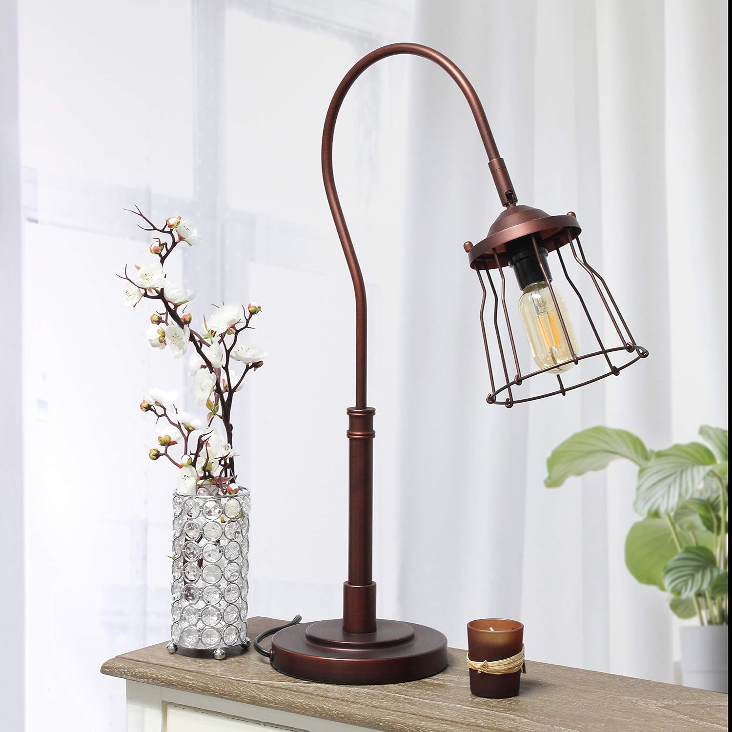 Red Bronze Open Cage Table Lamp S18027