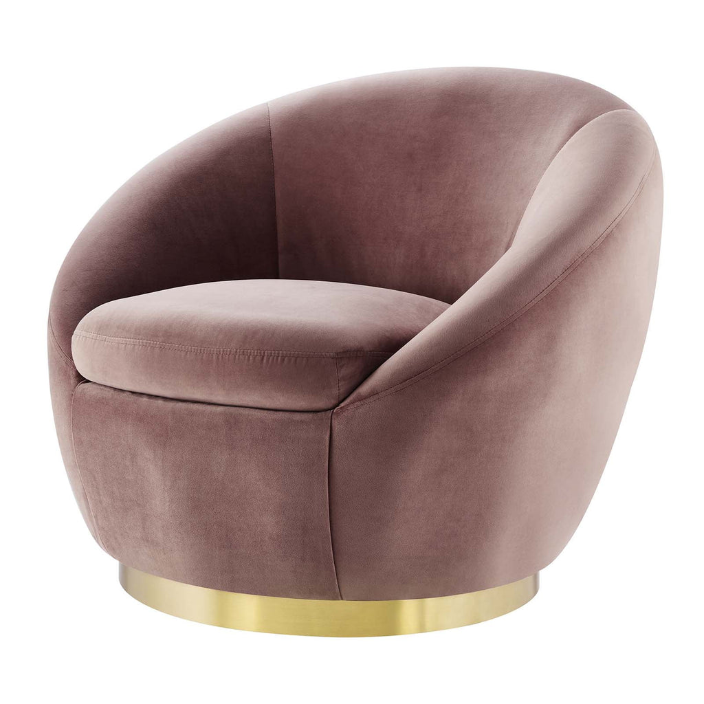 Pink Gold Velvet Swivel Accent Chair V144