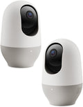 Nooie Security Camera Indoor Two Pack, 360-degree IP Camera1080P, WiFi Smart Home Camera with Motion Tracking, IR Night Vision, Two Way Audio&Sound Detection, Works with Alexa, SD Card and Cloud M3820