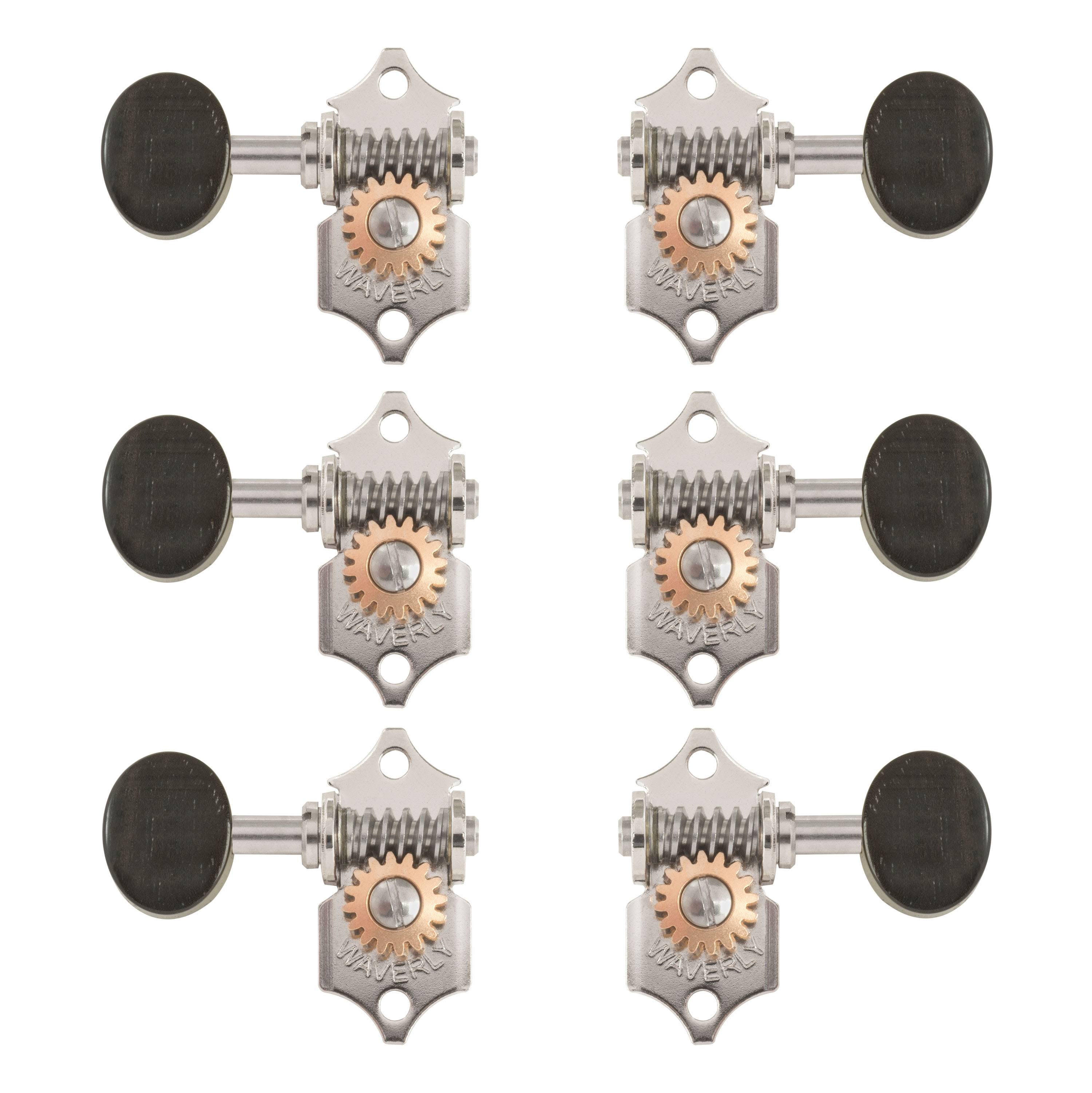 Nickel Guitar Tuners with Ebony Knobs V810