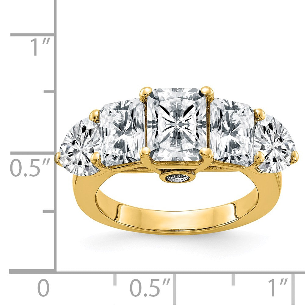 14K Yellow Gold Moissanite Ring, Size 8 F60028