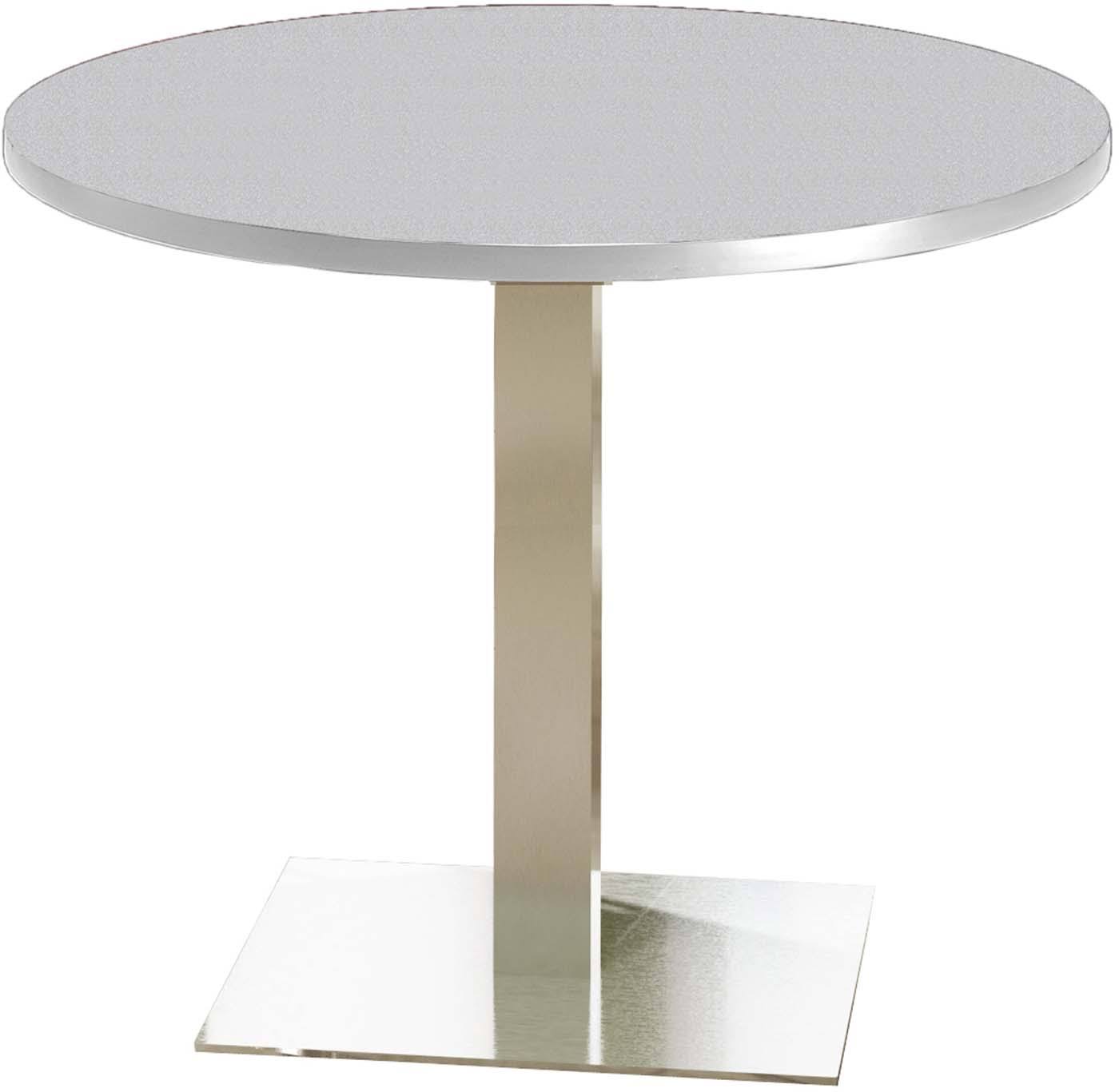 42x22 Round Dining Height Table Stainless Steel Ice Gray V944