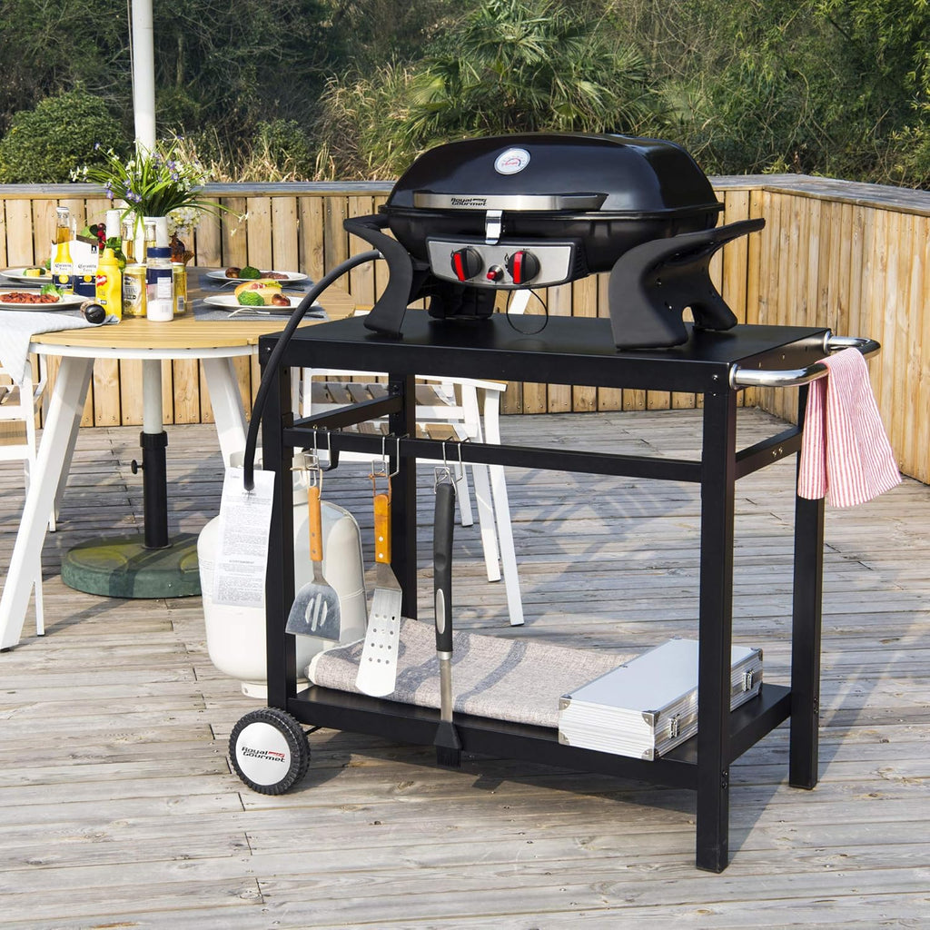 Double-Shelf Steel Dining Cart Table D9924