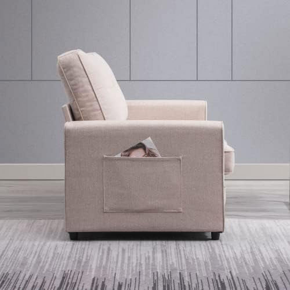 Light Grey Linen 2 in 1 Folding Sofa Bed F423