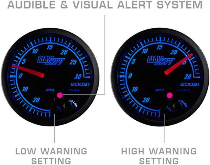 10 Color 10 BAR Oil Pressure Gauge Kit with Electronic Sensor, Black Dial, Tinted Lens, 52mm A686910