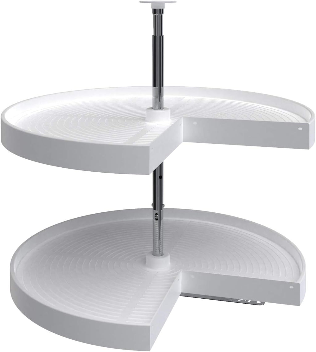 Almond Polymer Pie-Cut Cabinet Lazy Susan 2-Shelf P7306
