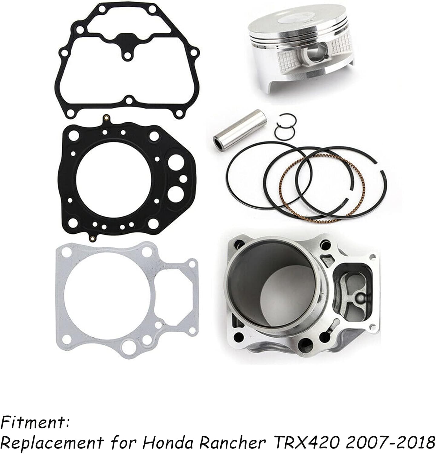 Cylinder Piston Gasket Top End Rebuild Kit for Honda Rancher TRX420 2007-2018 Q366
