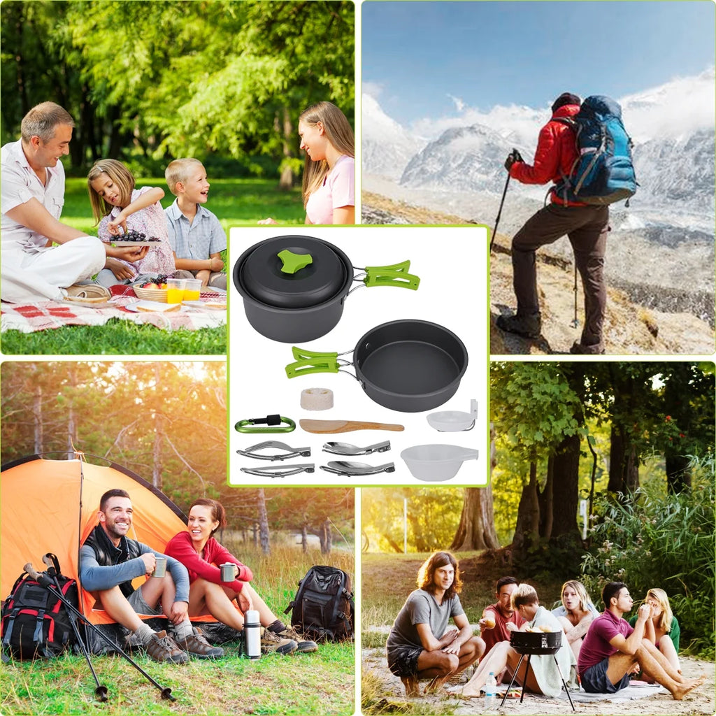 15 Pc Non Stick Camping Cookware Set F859