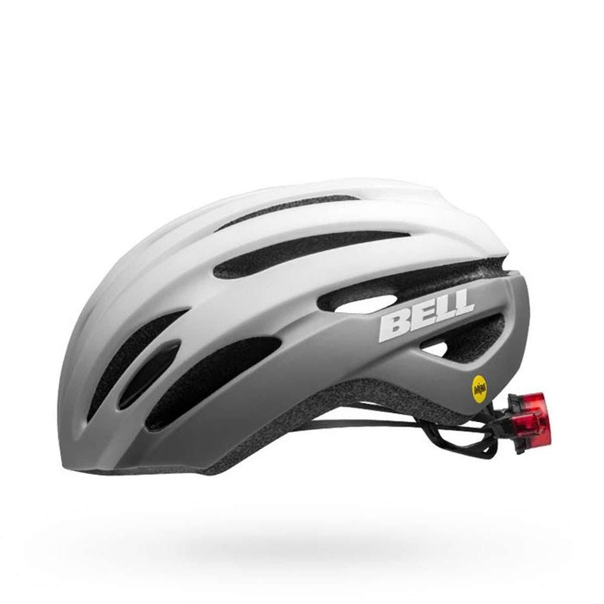 Matte Gloss White Gray LED MIPS Helmet W8353