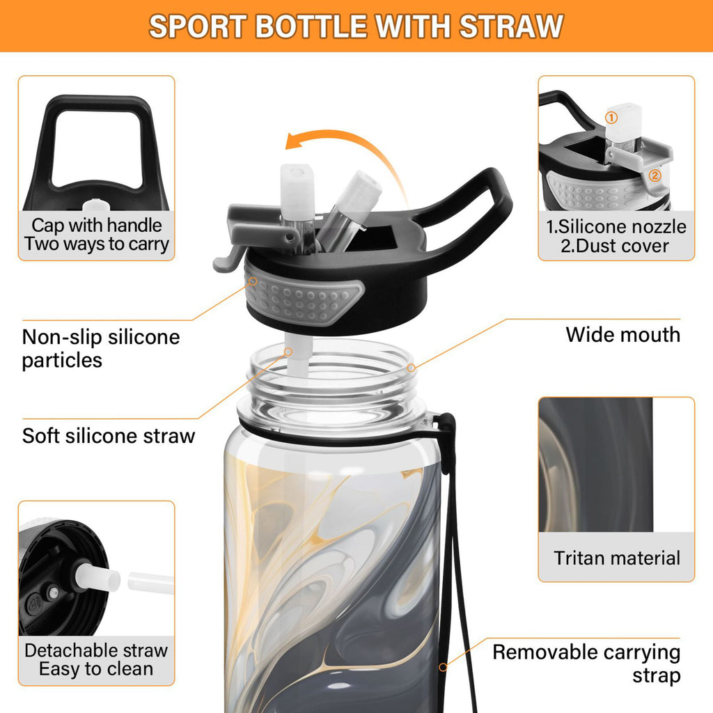32oz Tritan Leakproof Water Bottle with Straw T6965