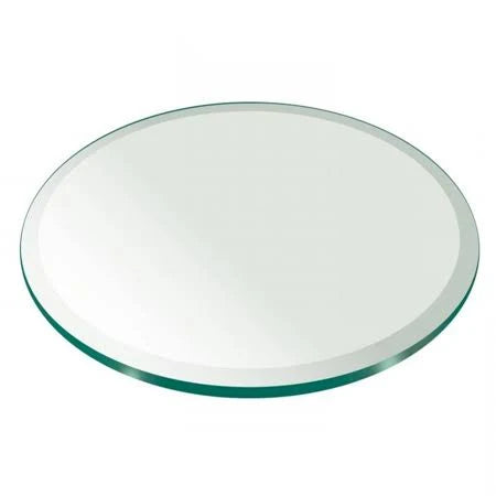 32 inch Round Tempered Glass Table Top, 1/2 inch Thick, Bevel Edge, Clear H885