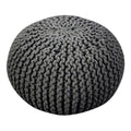 Gray Hand Knitted Pouf Ottoman Z371