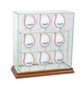 9 Upright Baseball Display Case with Walnut Wood T605
