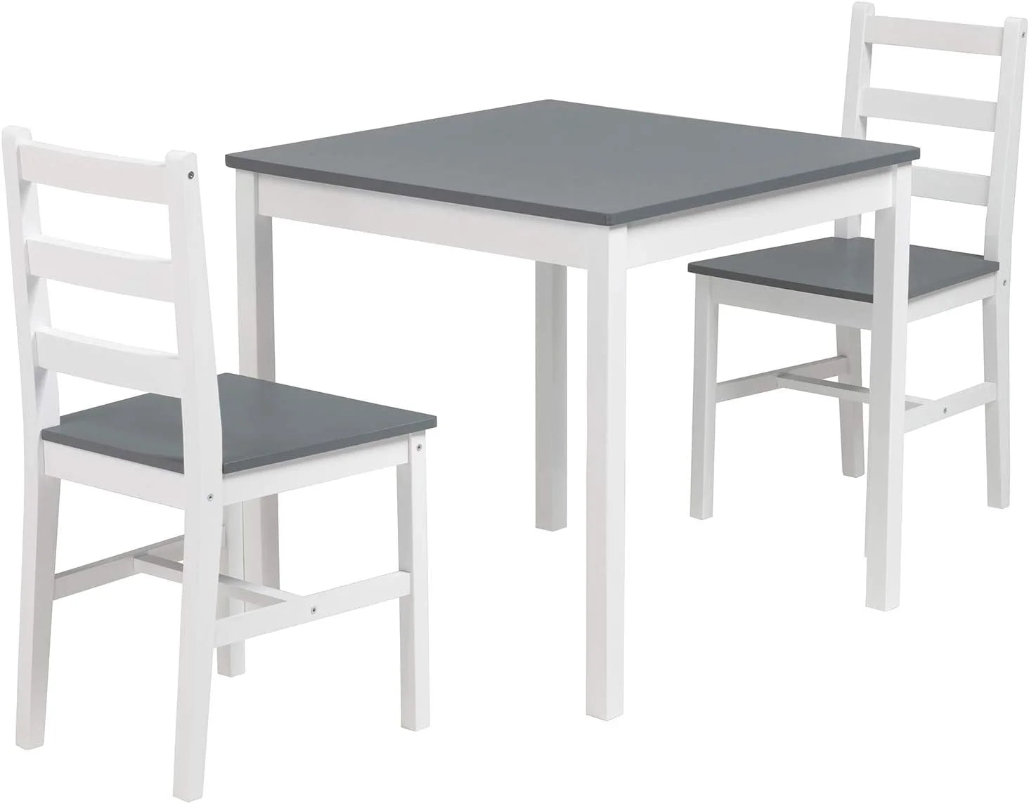 3-Piece Wood Dining Table and Chairs Set, Gray K60372