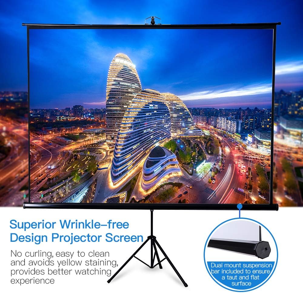 100 inch 16:9 Portable Projector Screen with Stand and Carry Bag V4079