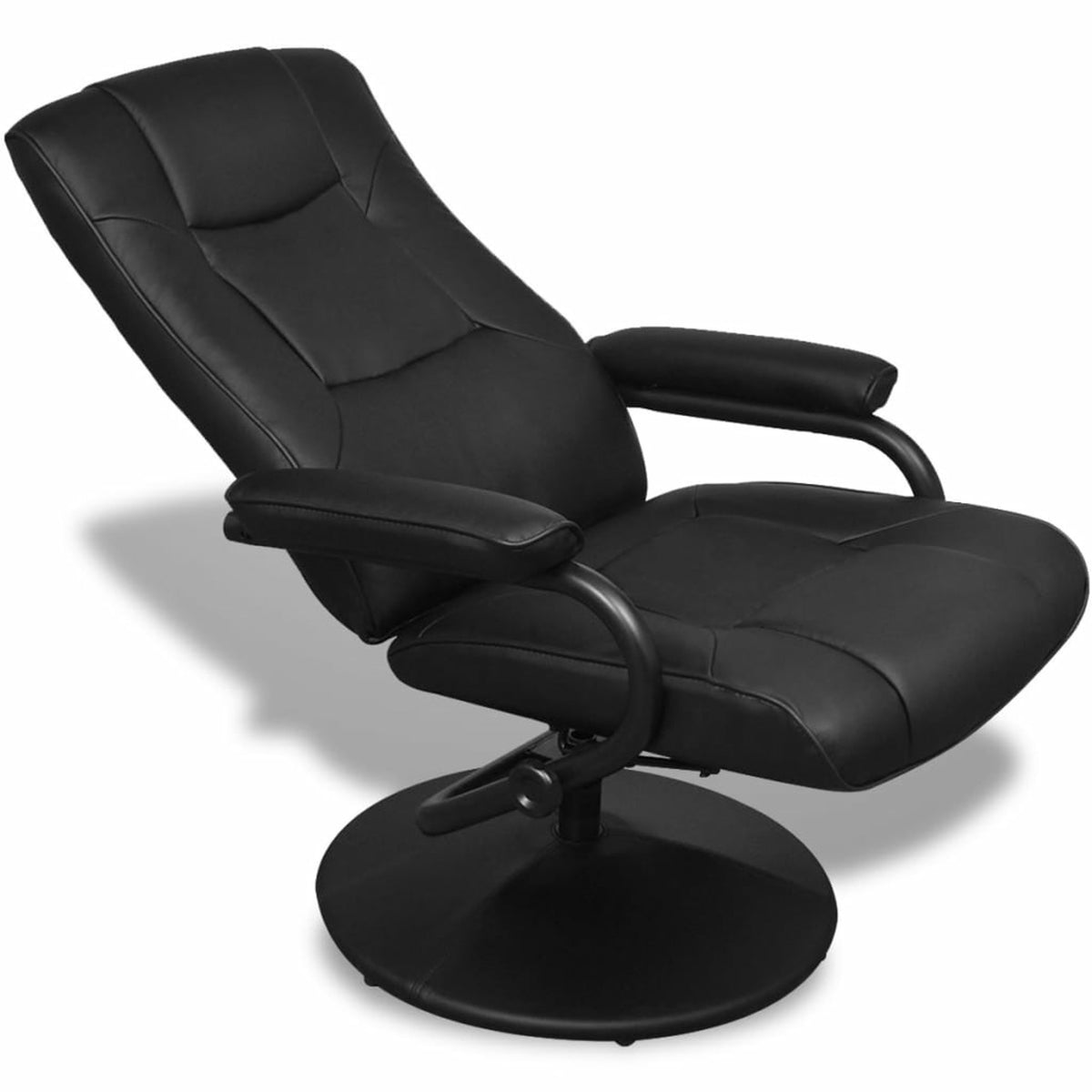 Black Faux Leather Adjustable Recliner Chair with Footstool G40635