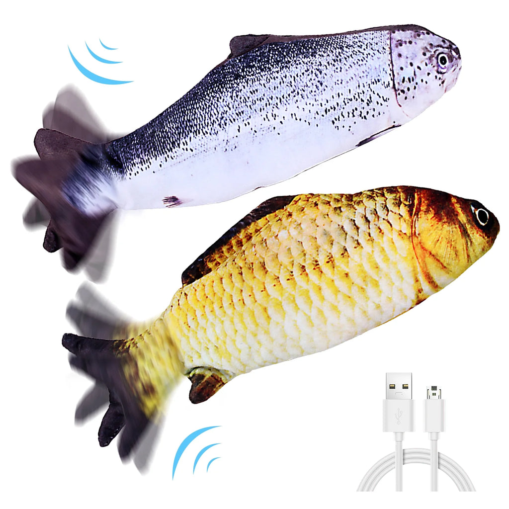 Electric Moving Wagging Fish Cat Toy F693854