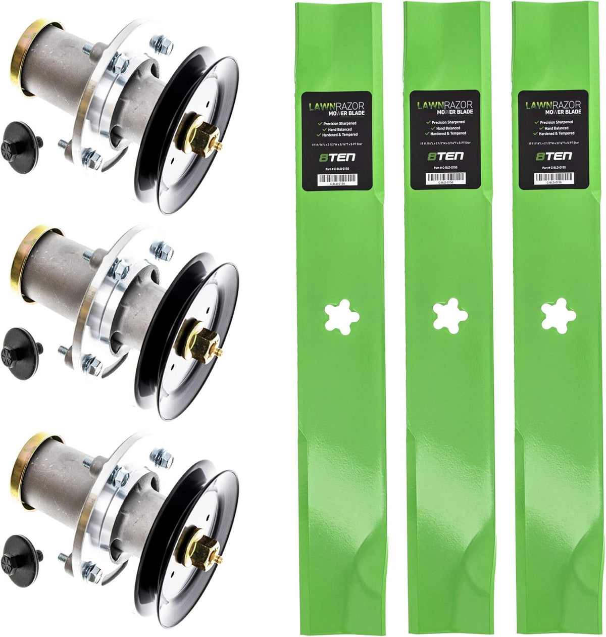 Spindle with Pulley High Lift Blade Kit for Husqvarna 52 inch Cut Q633402
