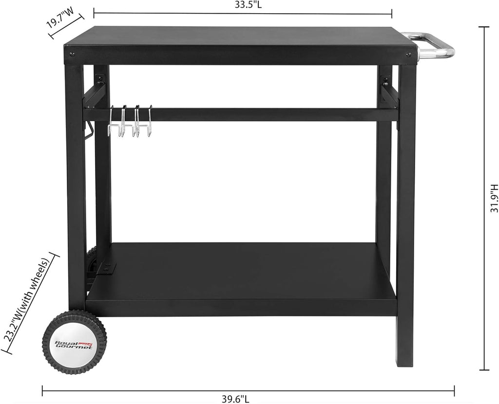 Double-Shelf Steel Dining Cart Table D9924