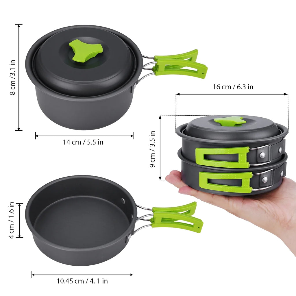 15 Pc Non Stick Camping Cookware Set F859