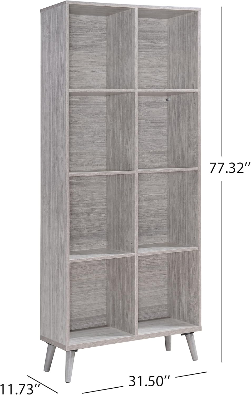 Grey Oak Finish Faux Wood Bookcase Z61599
