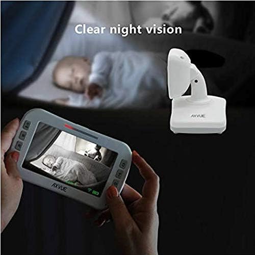 Video Baby Monitor 2 Cameras, Large Vertical Screen, Handheld, 1000ft Range, Auto Night Vision, Temperature Alert G41022