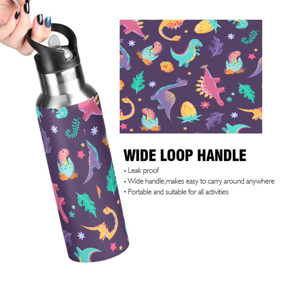 Stainless Steel Insulated Water Bottle with Straw Lid U20285