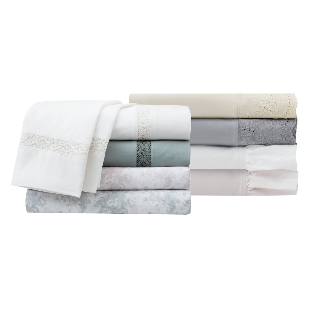 White California King Ruffles Sheet Set T446