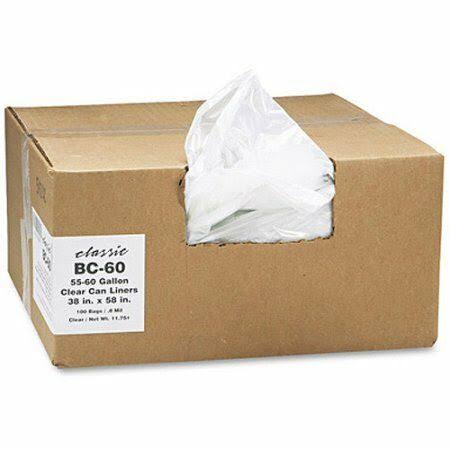 Clear Low-Density Can Liners 31-33gal .63 Mil 33 x 39 250/Carton X608348