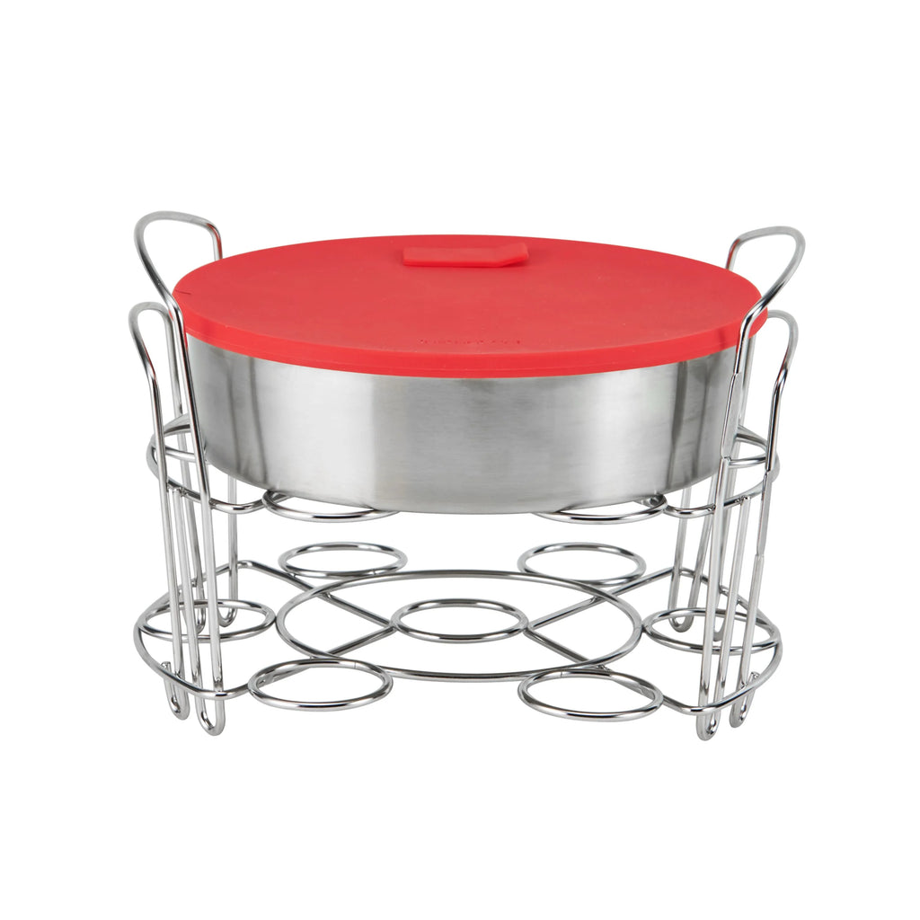 Stainless Steel Pan with Lid and Wire Egg Racks Set of 2 Z511027