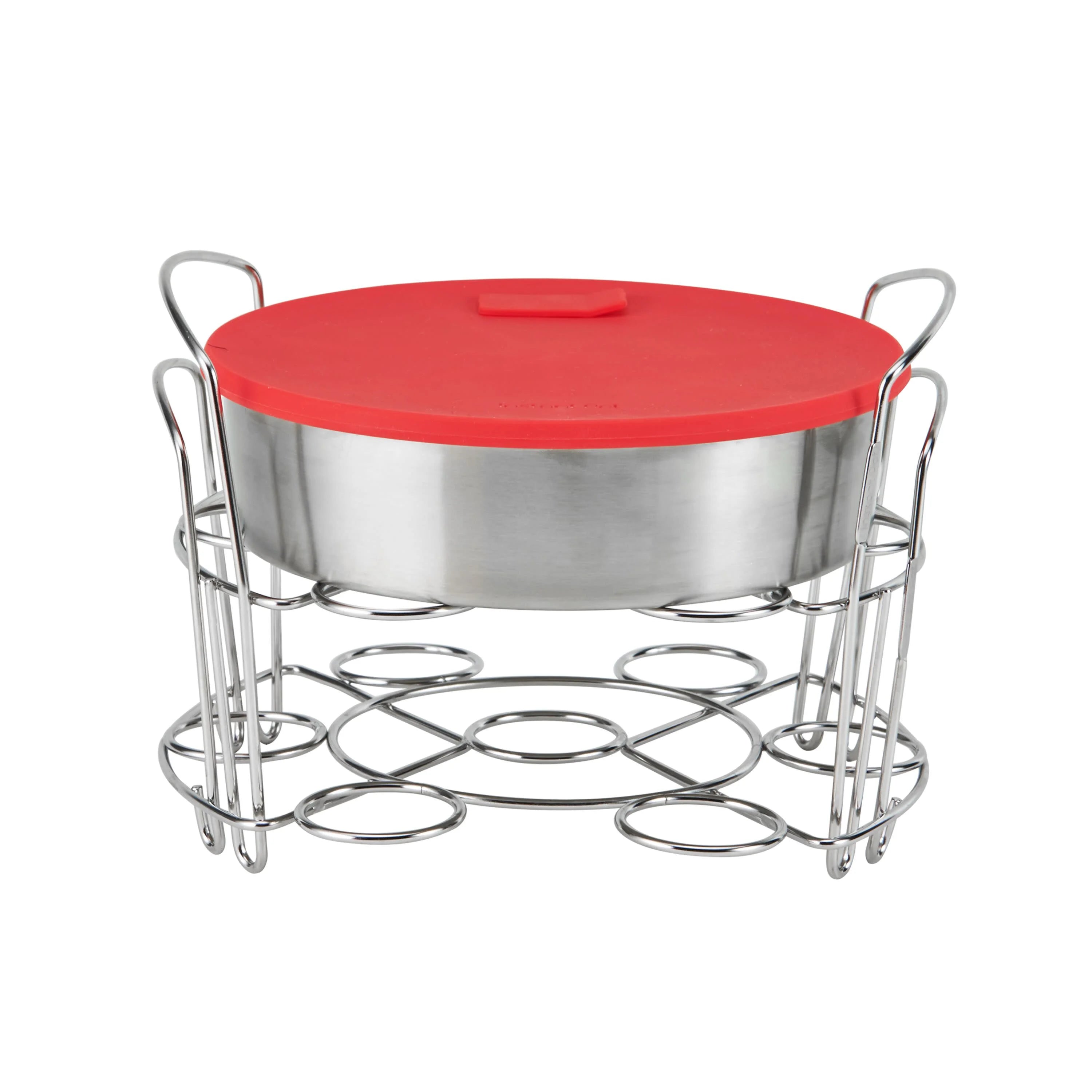 Stainless Steel Pan with Lid and Wire Egg Racks Set of 2 Z511027