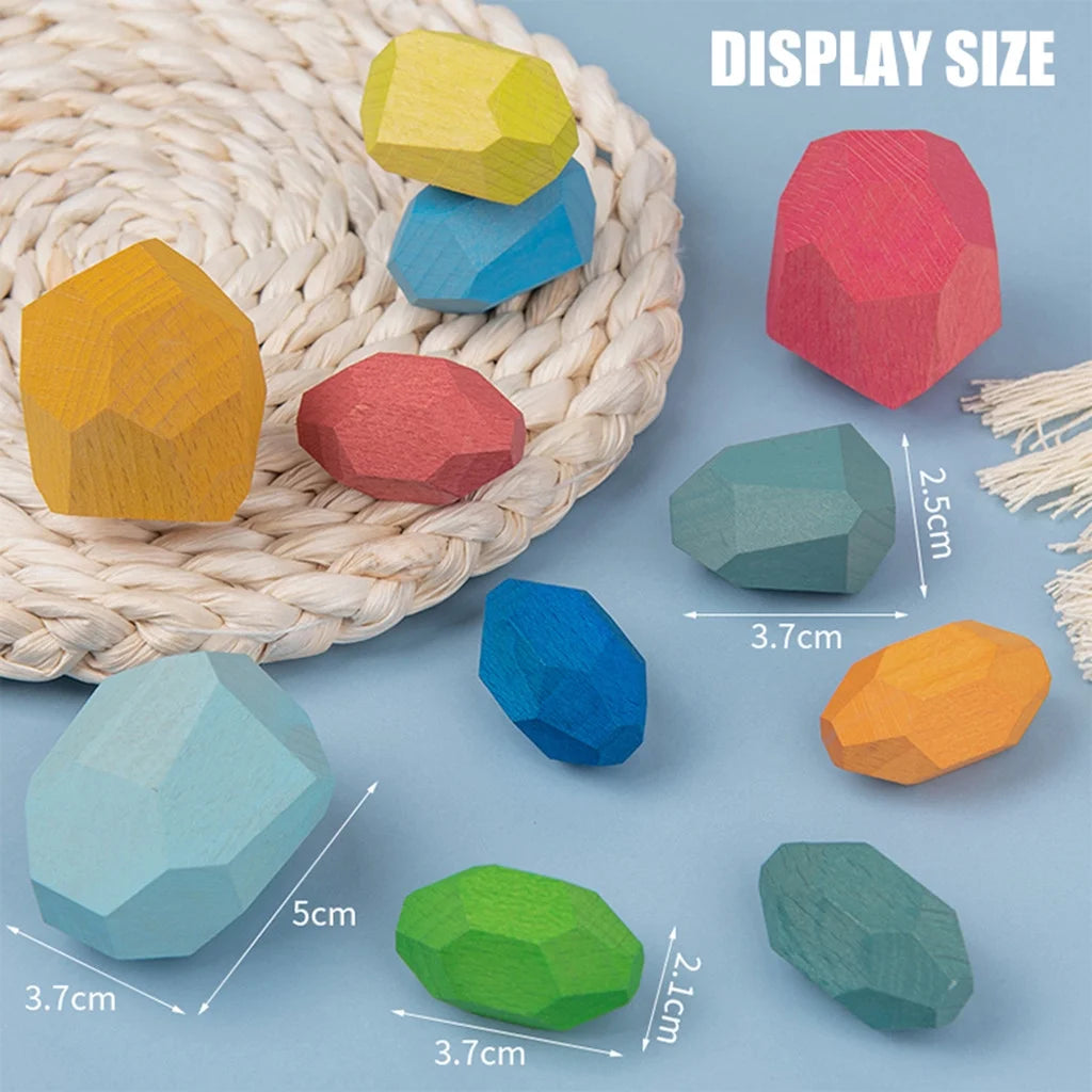 Wooden Stone Building Block Toy Stacking Game Toy M70845