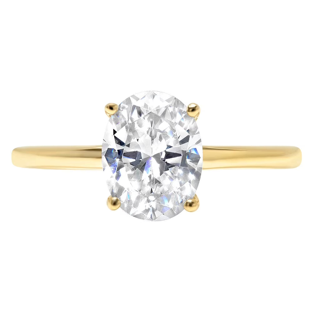 14K Yellow Gold Solitaire Engagement Ring size 7.5 C242778