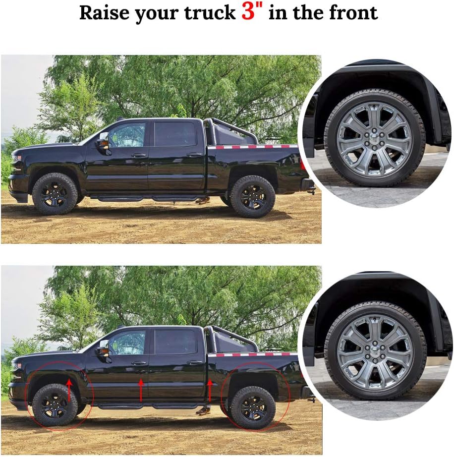 3" Front Leveling Lift Kit Chevy GMC Silverado 1500 Sierra 1500 2007-2019 2WD/4WD Pickup Pack of 2 R90912