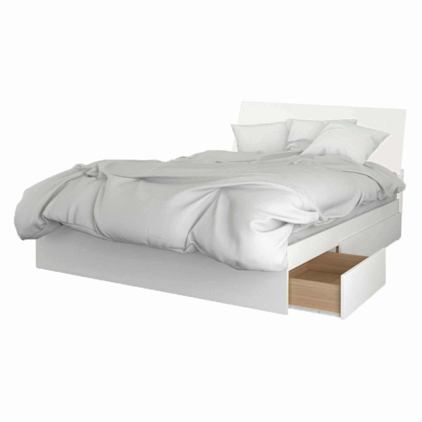 White Storage Bed with Headboard W88028