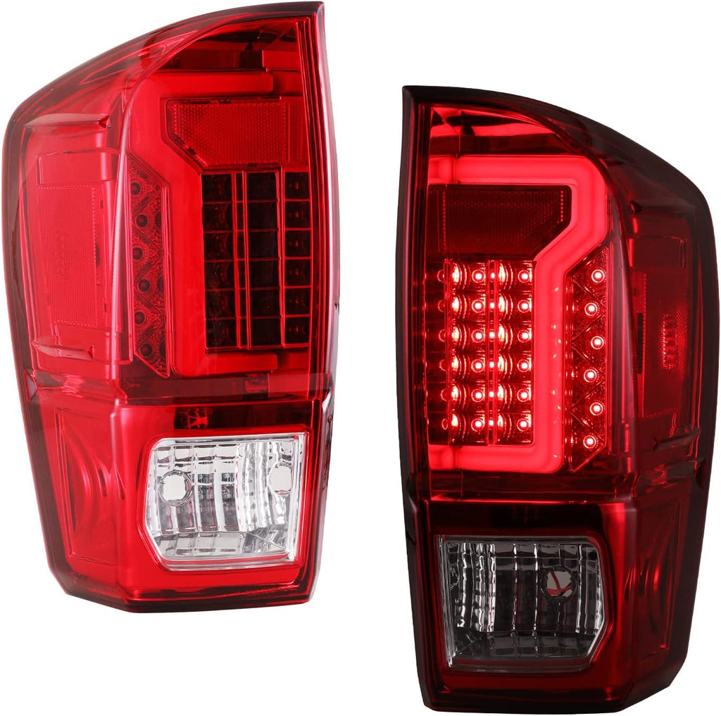 Black Housing Red Lens LED Tail Lights for Toyota Tacoma P302190