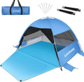 Blue Beach Tent with Extended Floor and 3 Mesh Roll Up Windows T935586