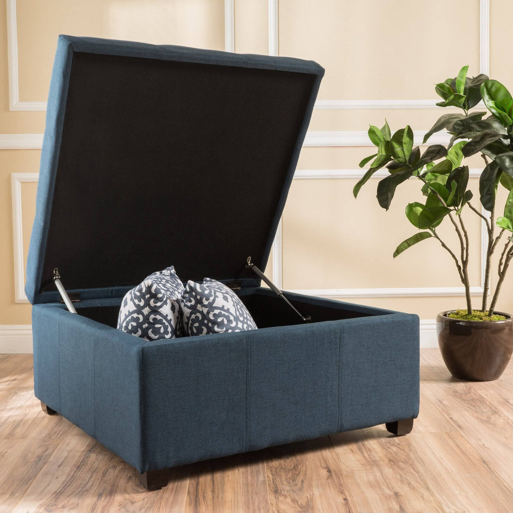 Dark Gray Fabric Storage Ottoman R430