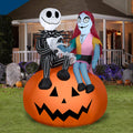 Jack and Sally Sitting on Pumpkin Airblown Inflatables J4547