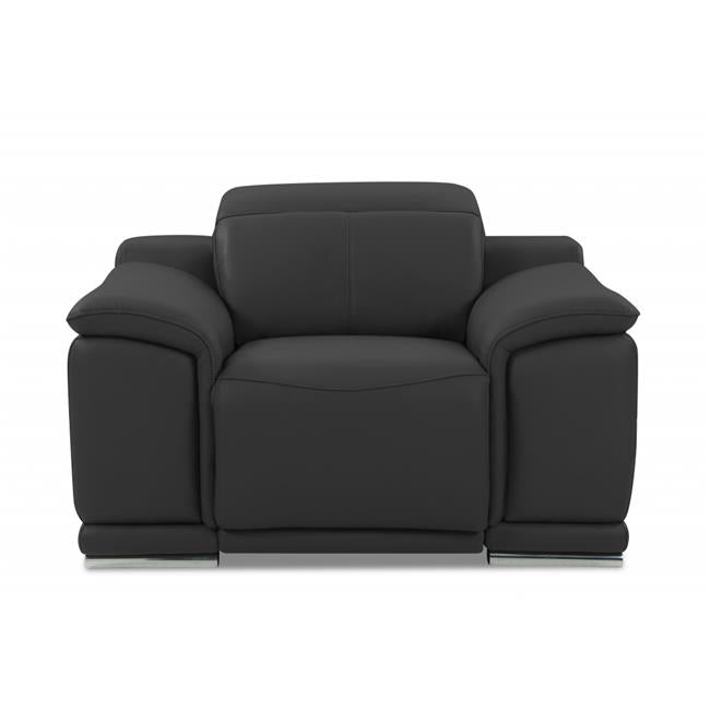 Dark Gray Italian Leather 3 Piece Seating Set T899