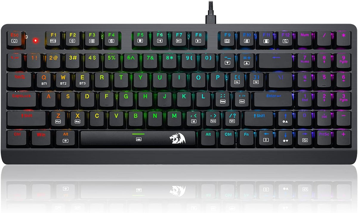Wireless Bluetooth Mechanical Gaming Keyboard RGB Backlit Compact Low Profile Blue Switches Pack of 2 T225908