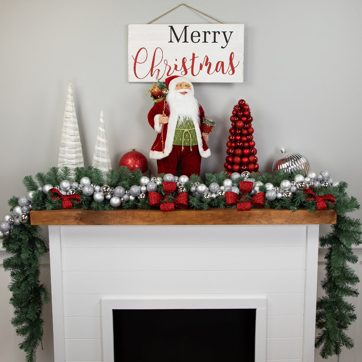 Silver Shatterproof Ball Christmas Garland A135