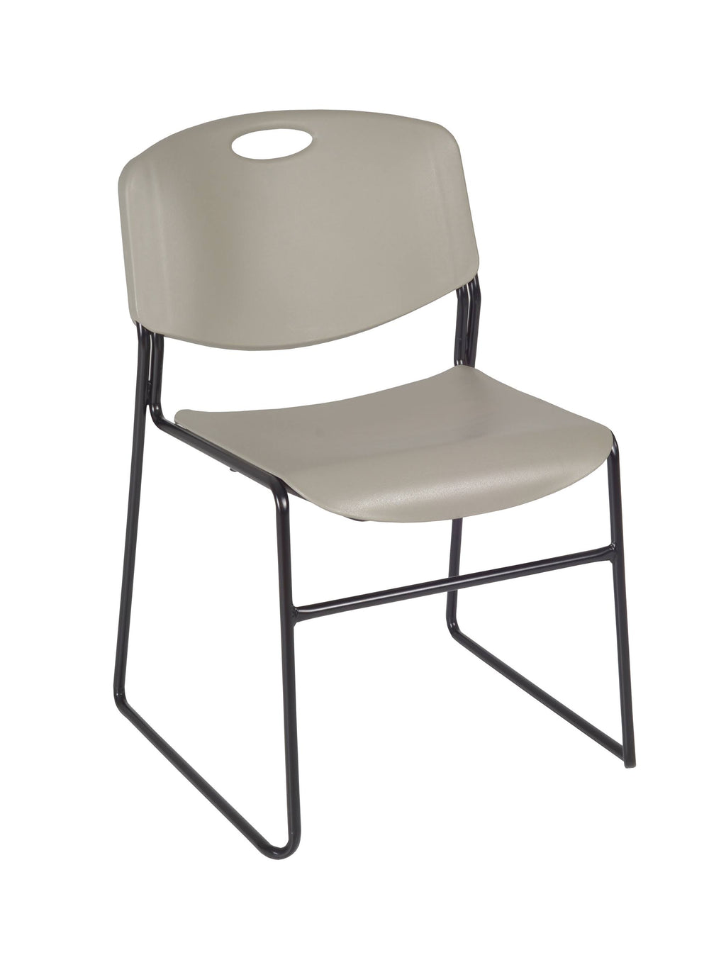 Maple Round Breakroom Table with 4 Grey Stack Chairs E225