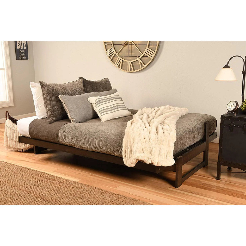 Vintage Futon Frame with Suede Black Mattress R187220